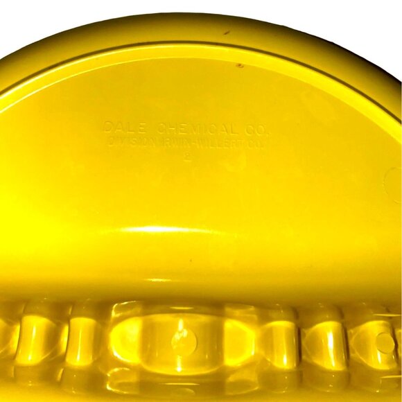 Yellow Divided Plastic Serving Dish By Dale Chemical Co. Round Plate With Center - Picture 6 of 11